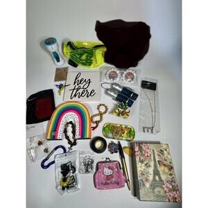 Mixed Junk Drawer Lot - Pokémon Lucario Pin, Bowser Figure, Nike Gear & More